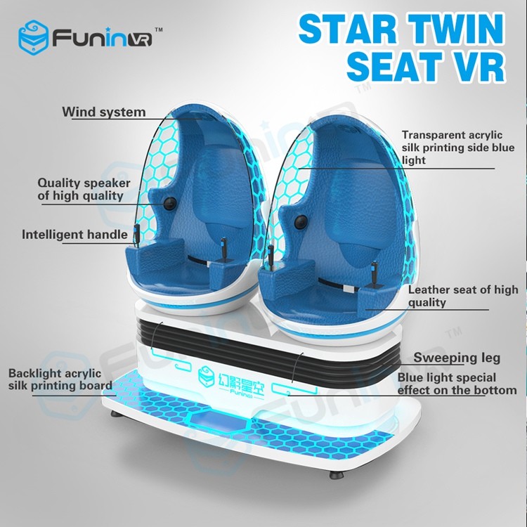 দুই খেলোয়াড় 1.2 কেডব্লিউ VR খেলা মেশিন / VR হেলমেট সঙ্গে 9 ডি সিনেমা সিমুলেটর