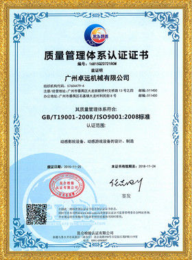 চীন Zhuoyuan Co.,Ltd সার্টিফিকেশন