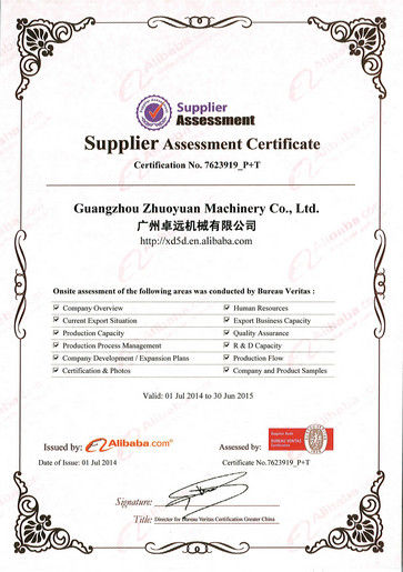 চীন Zhuoyuan Co.,Ltd সার্টিফিকেশন