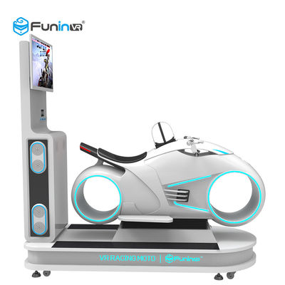 হোয়াইট রঙ 9D ভার্চুয়াল রিয়ালিটি সিমুলেটর মাল্টিপ্লেয়ার কার ড্রাইভিং ভিআর মোটরসাইকেল রেসিং 700KW