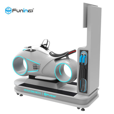 হোয়াইট রঙ 9D ভার্চুয়াল রিয়ালিটি সিমুলেটর মাল্টিপ্লেয়ার কার ড্রাইভিং ভিআর মোটরসাইকেল রেসিং 700KW