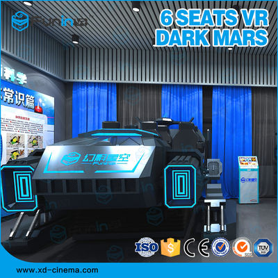 ভিআর গেমস 6 আসন 9 ডি ভার্চুয়াল রিয়ালিটি সিমুলেটর আইএসও9000 220 ভি মাল্টিপ্লেয়ার ব্ল্যাক চেহারা