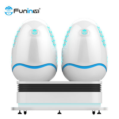 2 টি আসনের খেলোয়াড় নীল এবং কালো 9D ভার্চুয়াল রিয়ালিটি সিমুলেটর আর্কেড গেম মেশিন ভিআর ডিমের চেয়ার